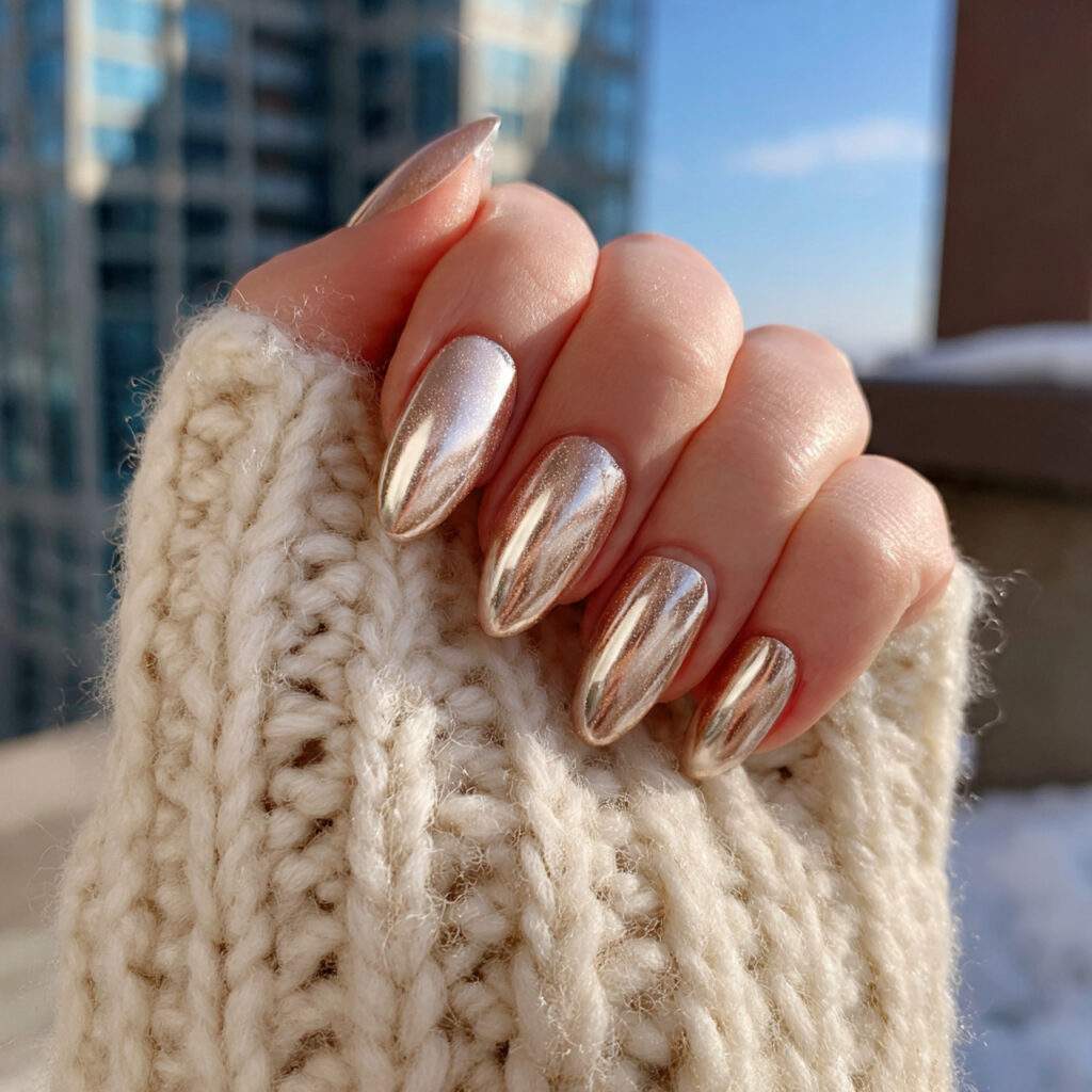 10 champagne shimmer nails