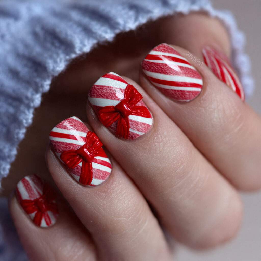 11 ribbon bow nail art