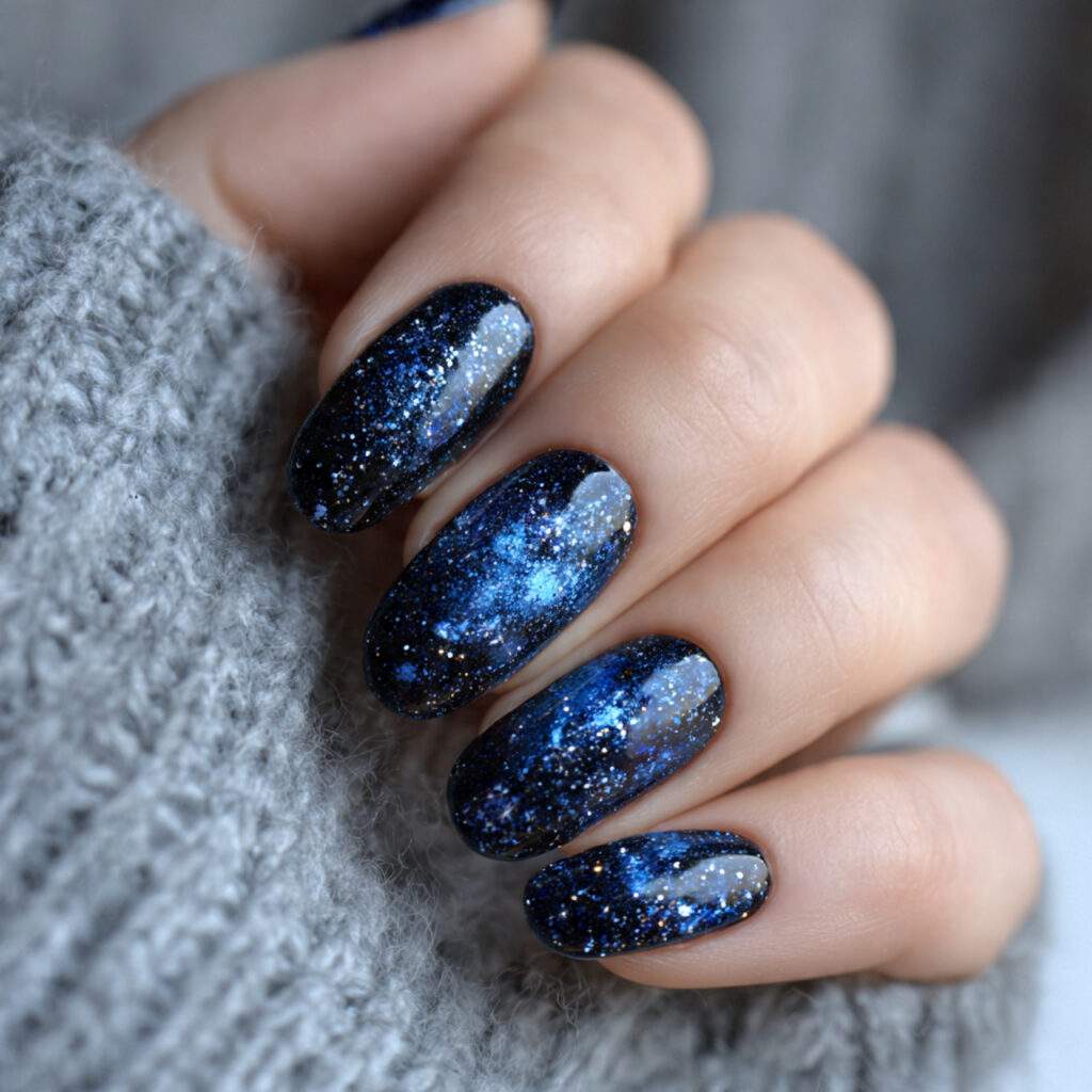 16 icy galaxy sparkle winter nails icy
