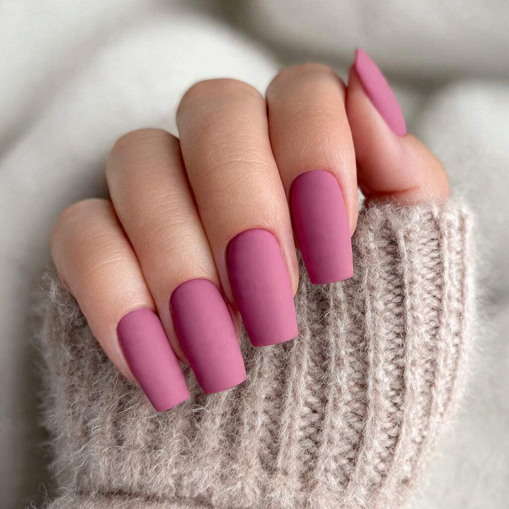 18 dusty rose matte nails