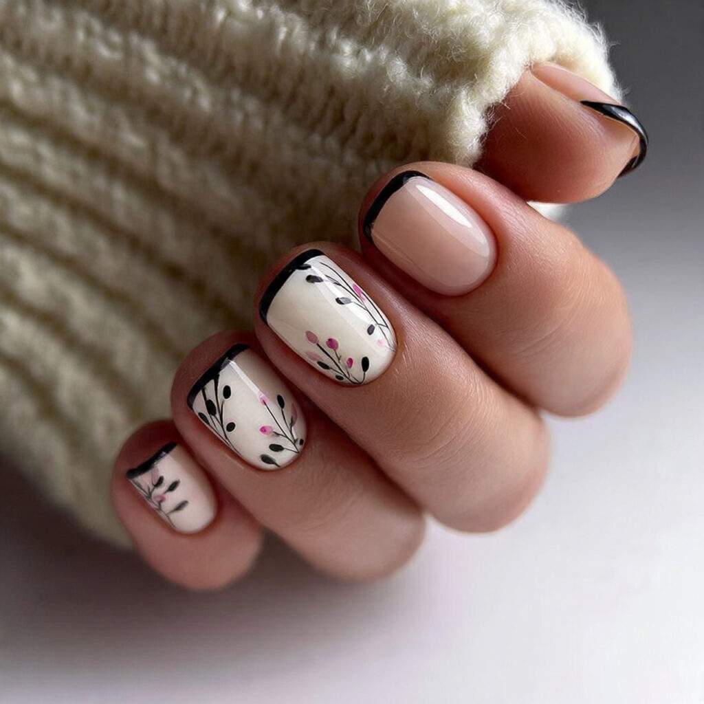 23 february nail designs with simple abstract