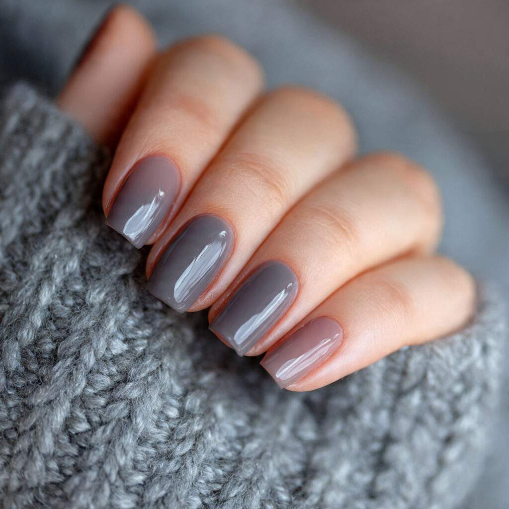 25 grey january nails with warm undertone
