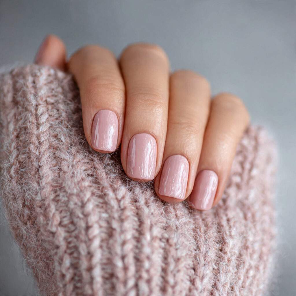 25 neutral january nails in pale rose