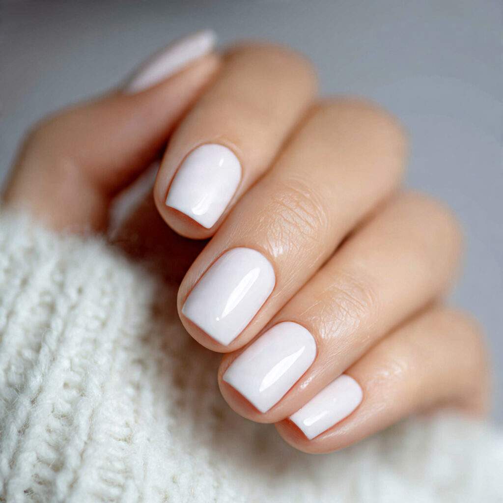 3 milky white february nail designs with