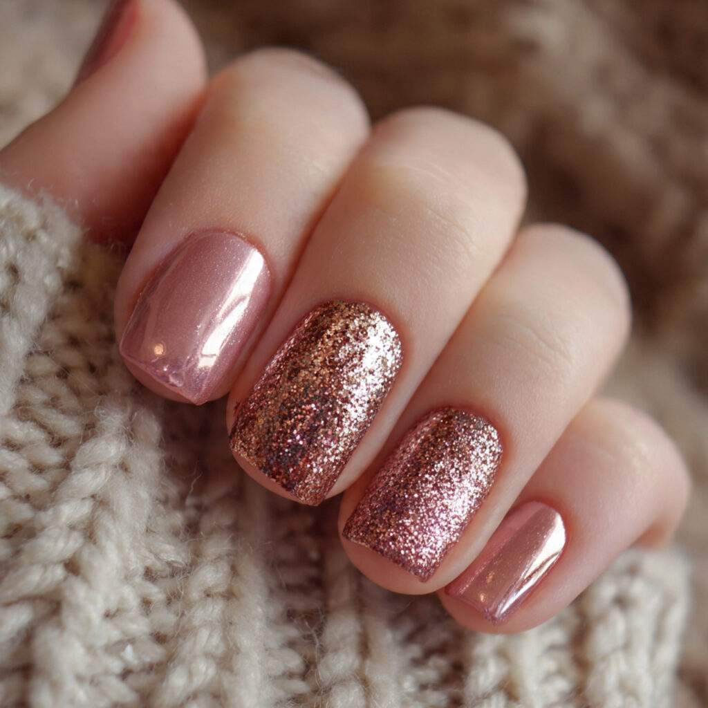 3 rose gold glitter accent rose gold glitter
