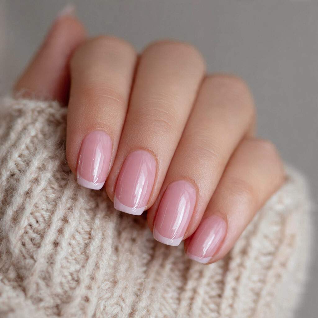 7 blush pink french tips