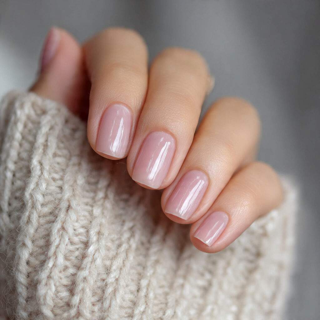 7 classy short january nails in sheer