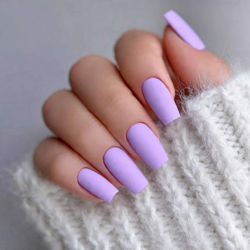 8 lavender matte nails