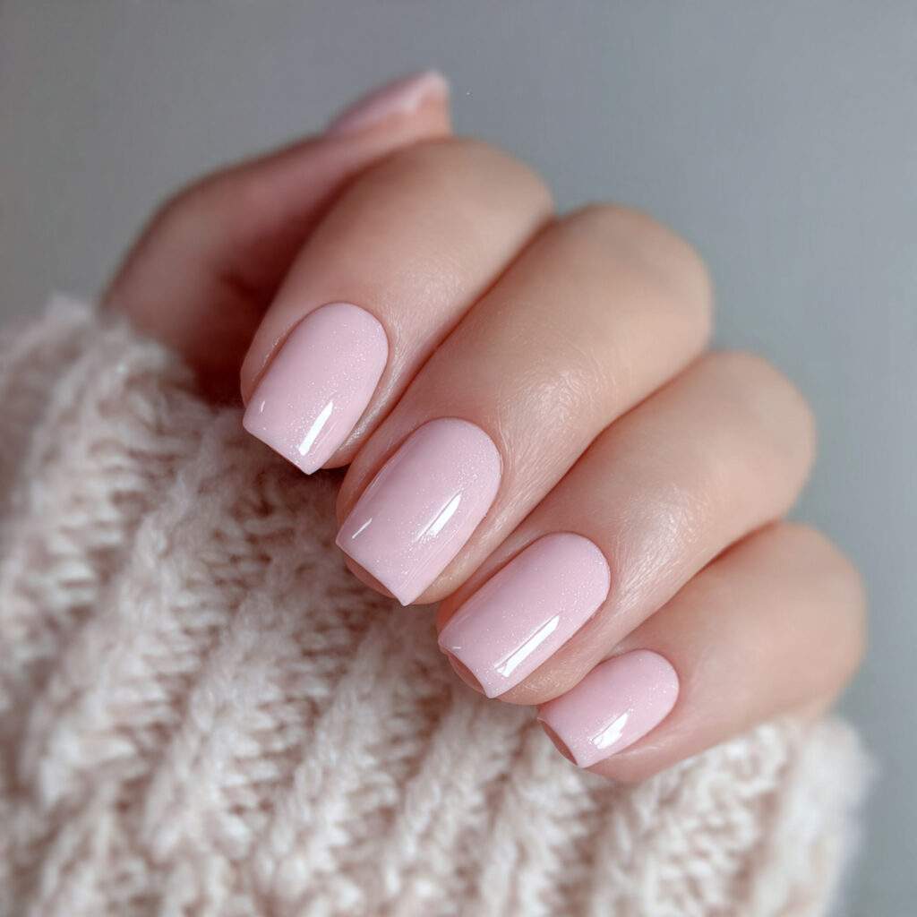9 light pink january nails with subtle