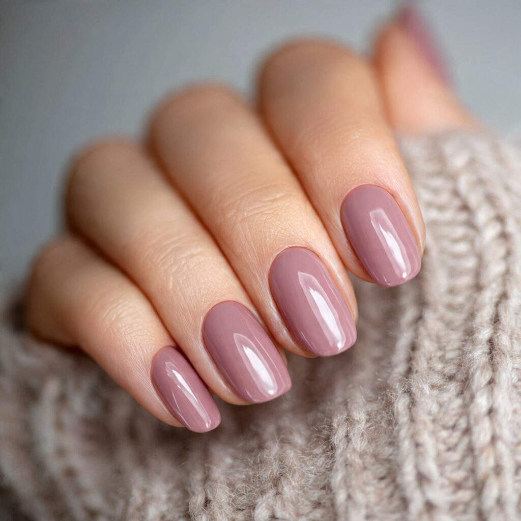 a dusty pale mauve shade with a