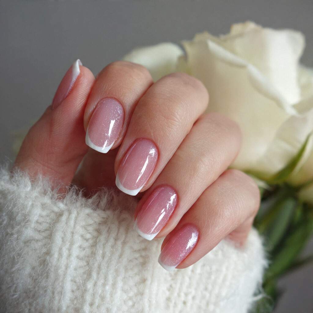 a milky french manicure