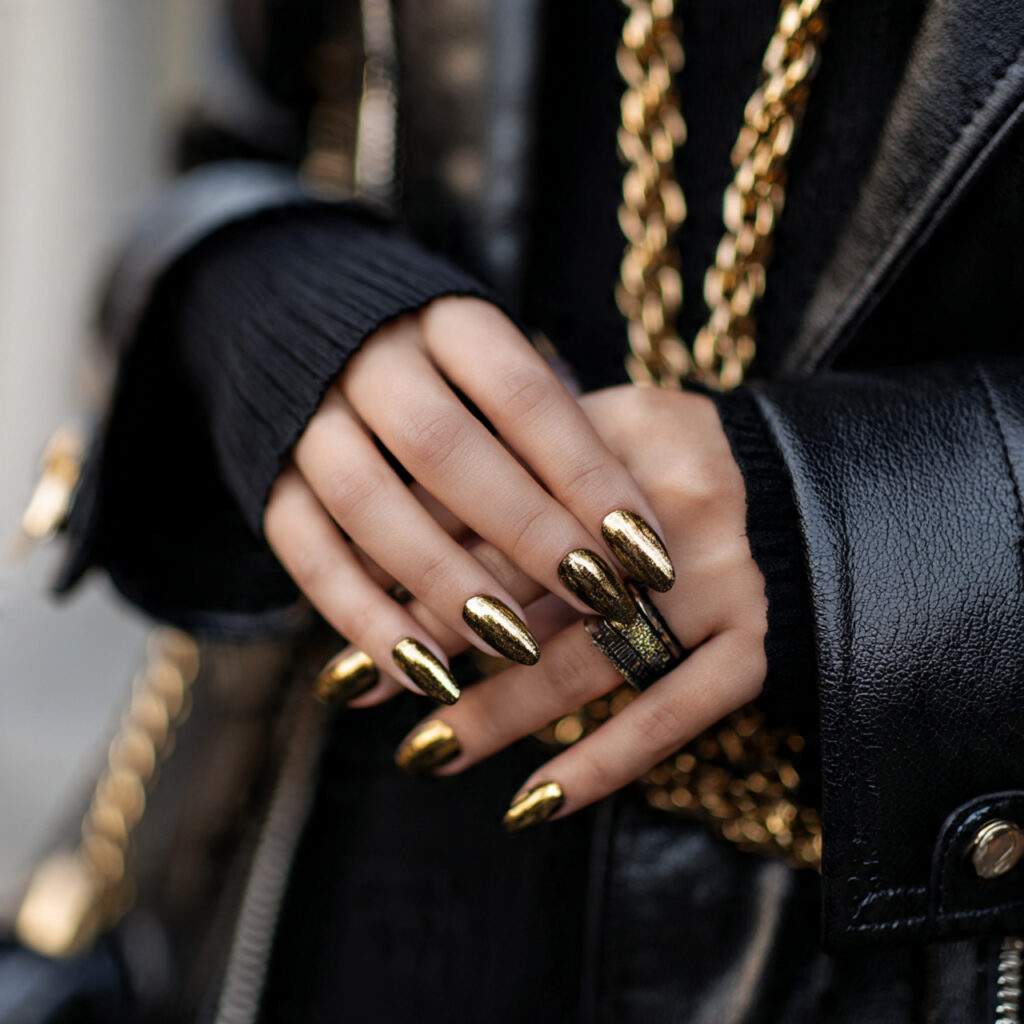 a person wearing a black outfit with