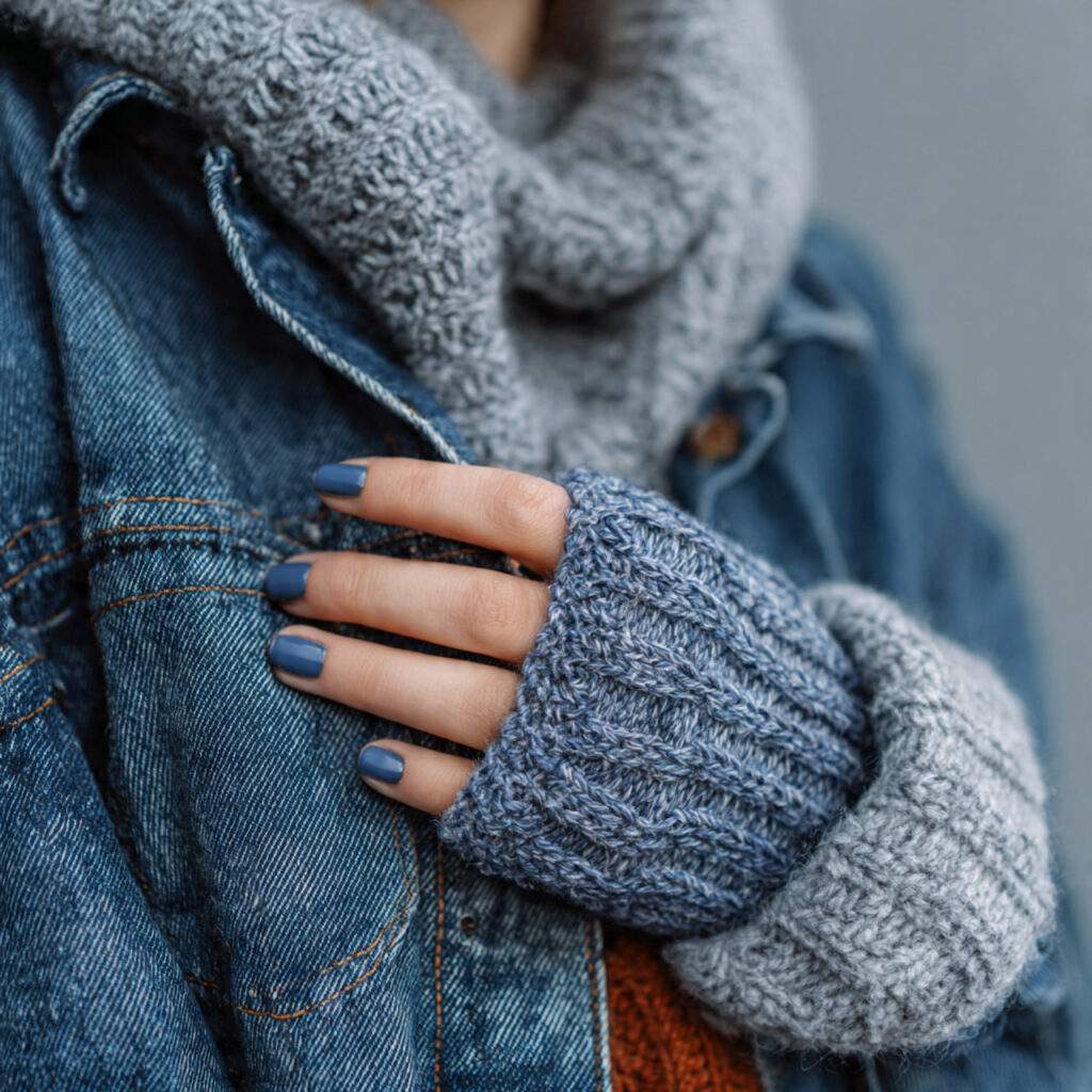 a person wearing casual winter clothing and