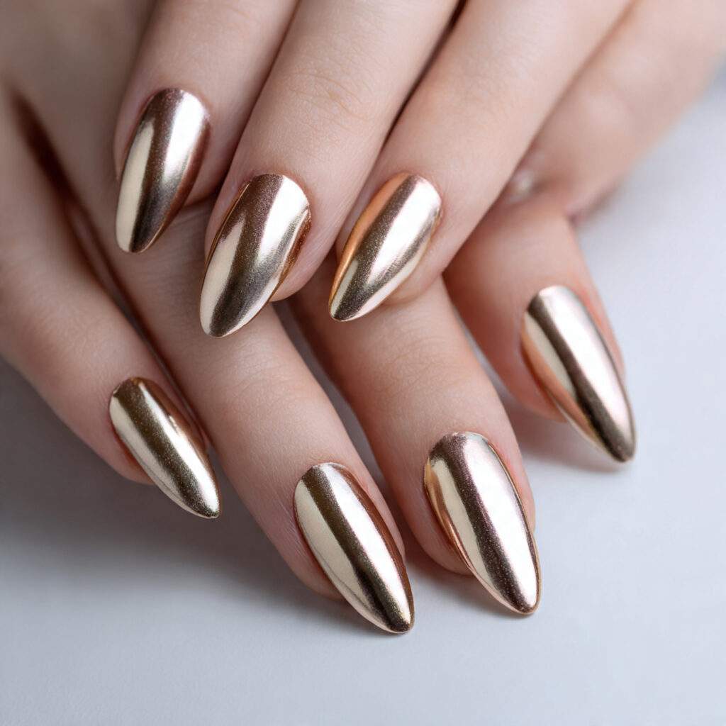 a set of almond shaped nails on well groomed
