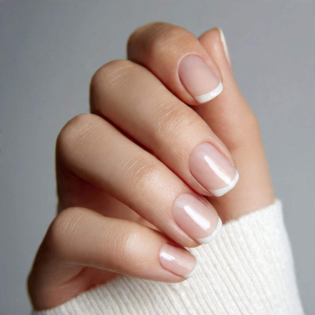 a vintage inspired half moon manicure leaving a small