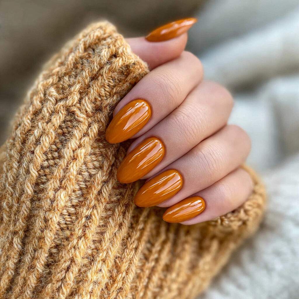 amber glass nails give a glossy and