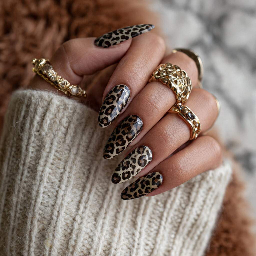 animal print nails with a bold and