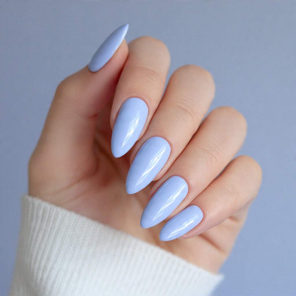 baby blue nails