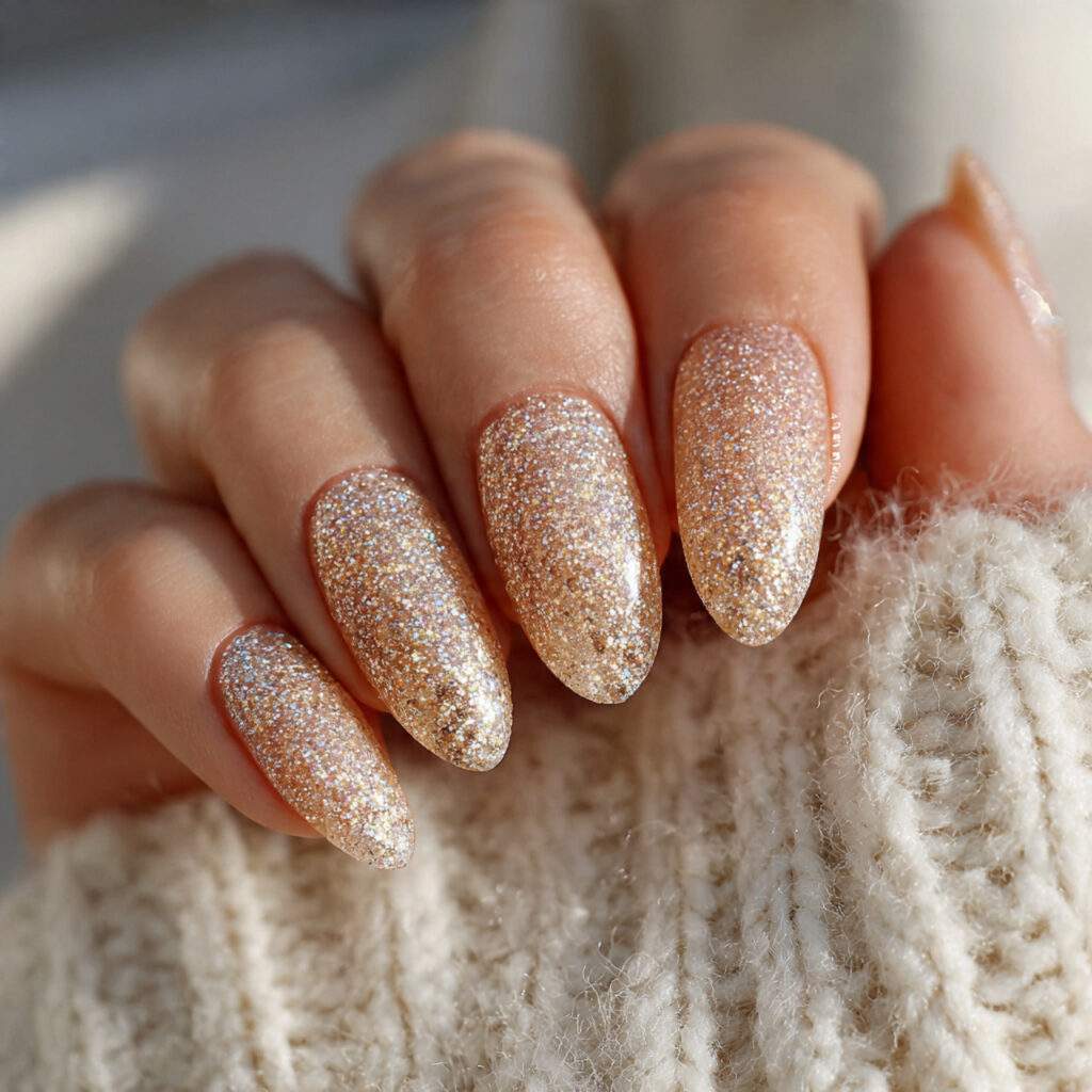 beach sand glitter nails add a soft