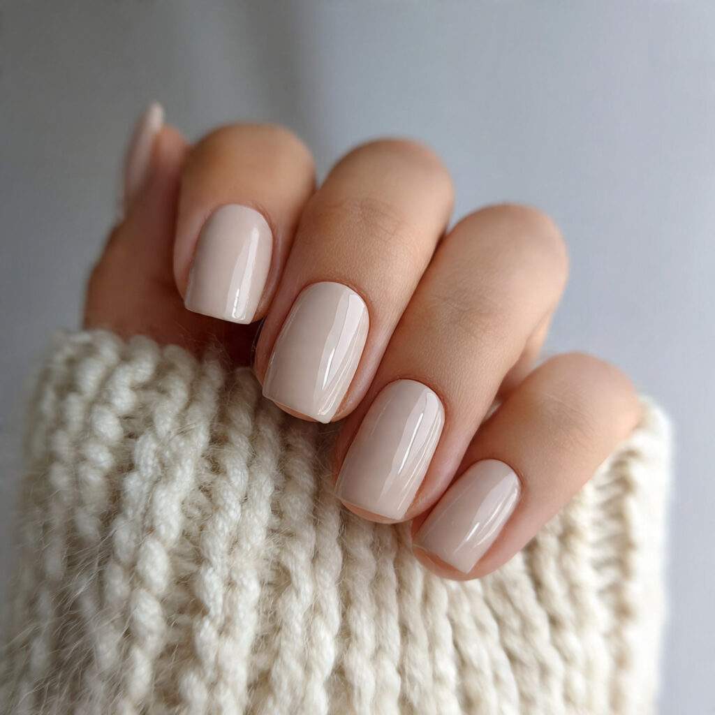 beige elegant winter nails feel warm neutral