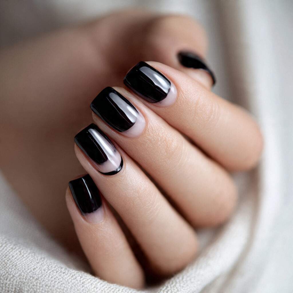 black french tip nails are a modern