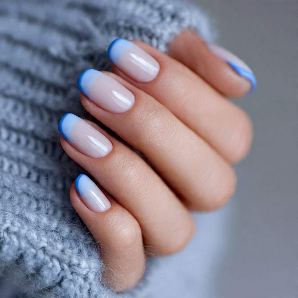 blue french tips update the classic french
