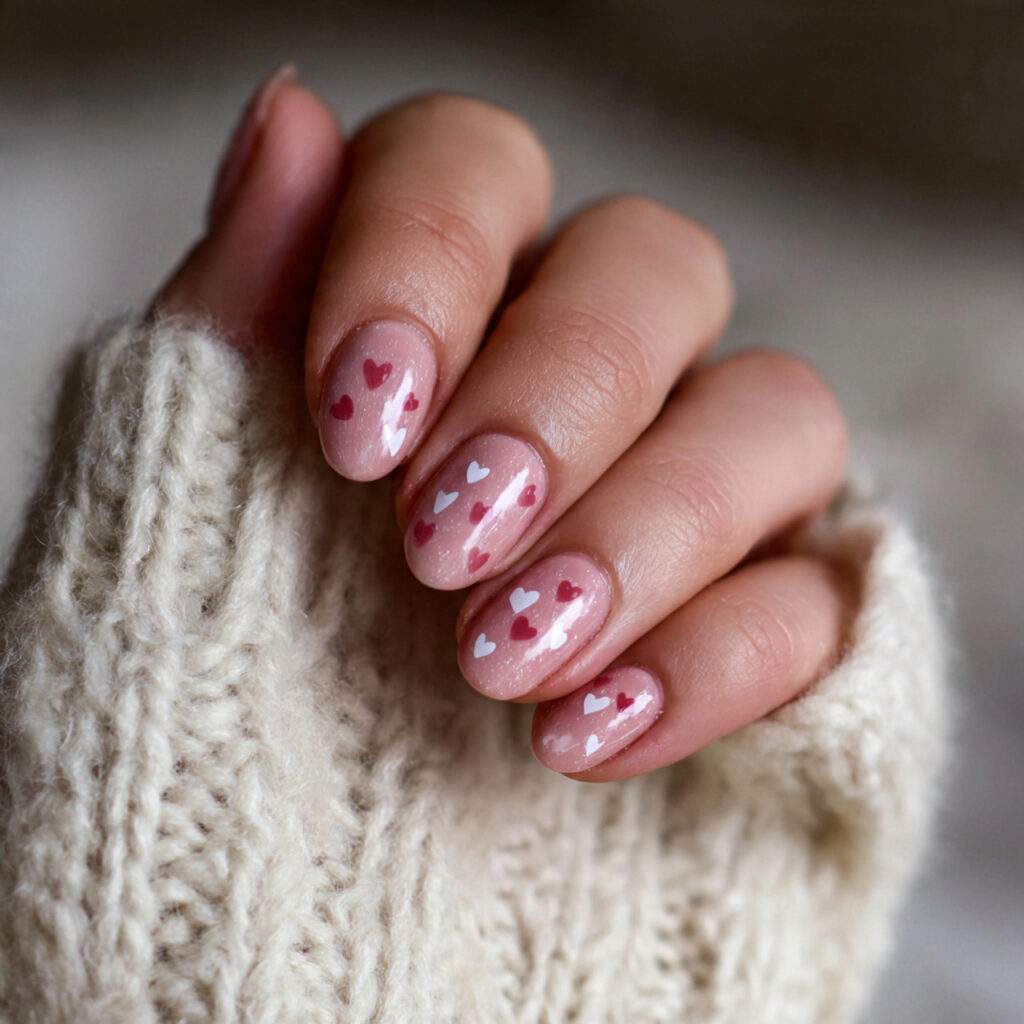 blush valentine nails create a warm and