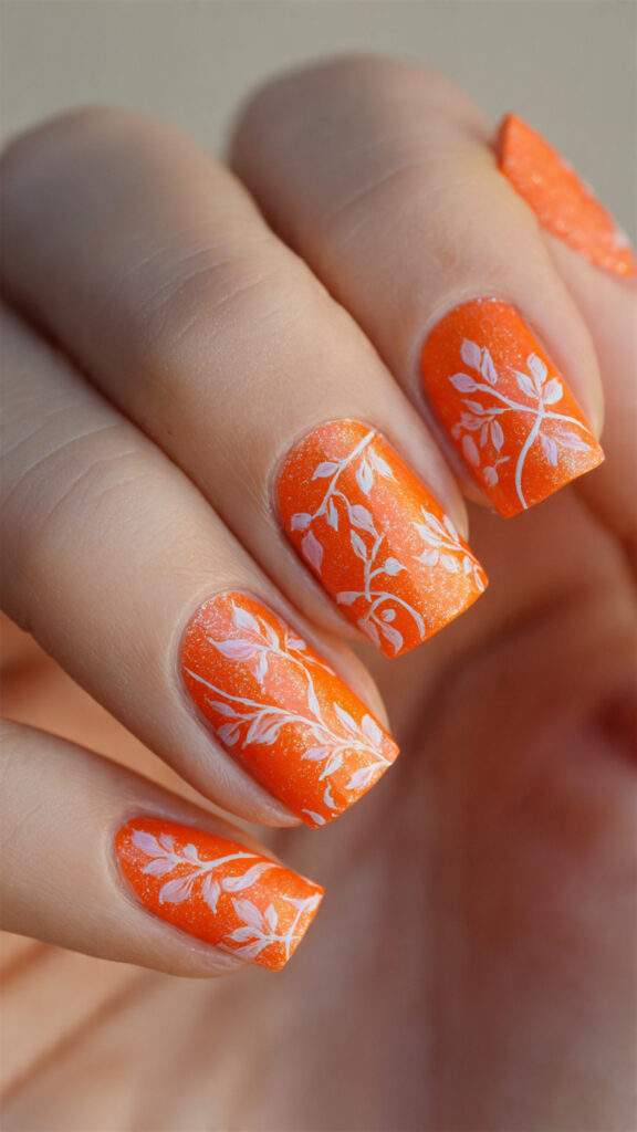 bright orange nails already give a fall