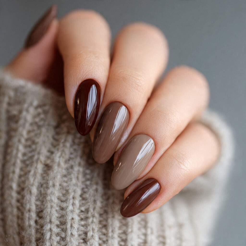 brown winter nails feel soft and balanced