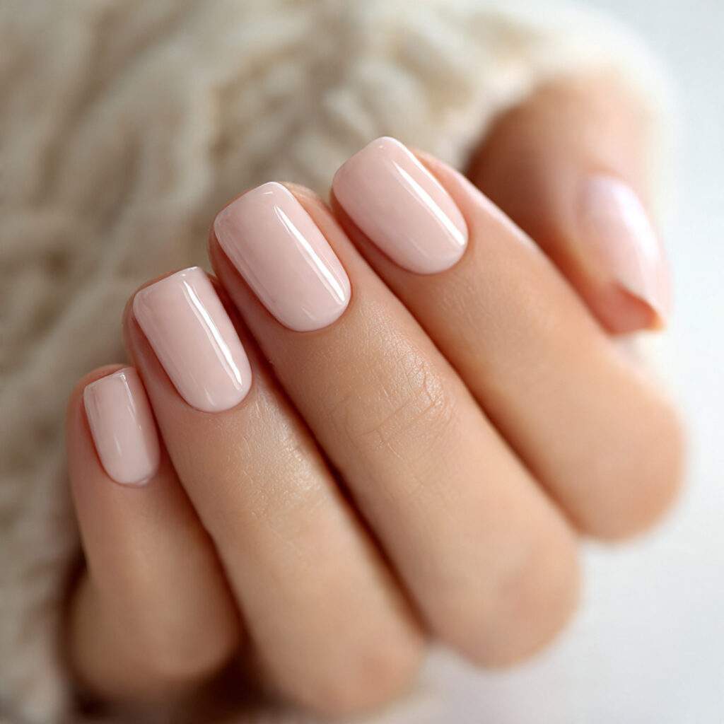 buffed natural nails with smooth glossy surfaces