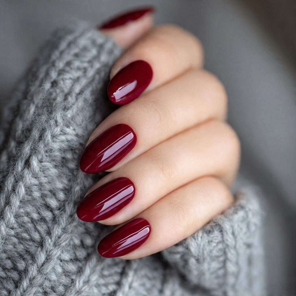 burgundy embers shine and winter nails feel