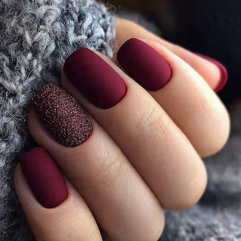 burgundy red nails feel rich and sophisticated