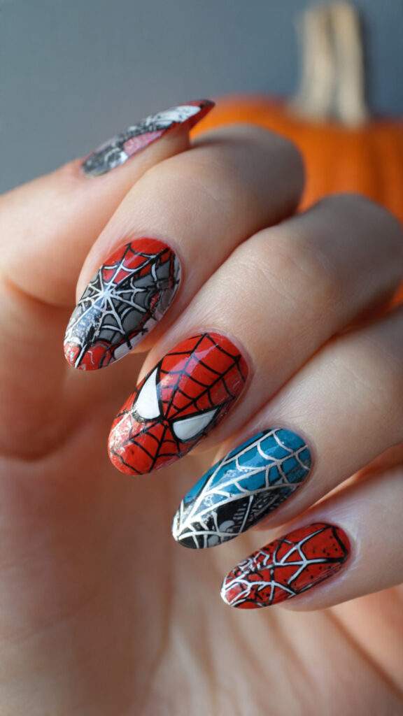 cartoon inspired nails with a comic book vibe