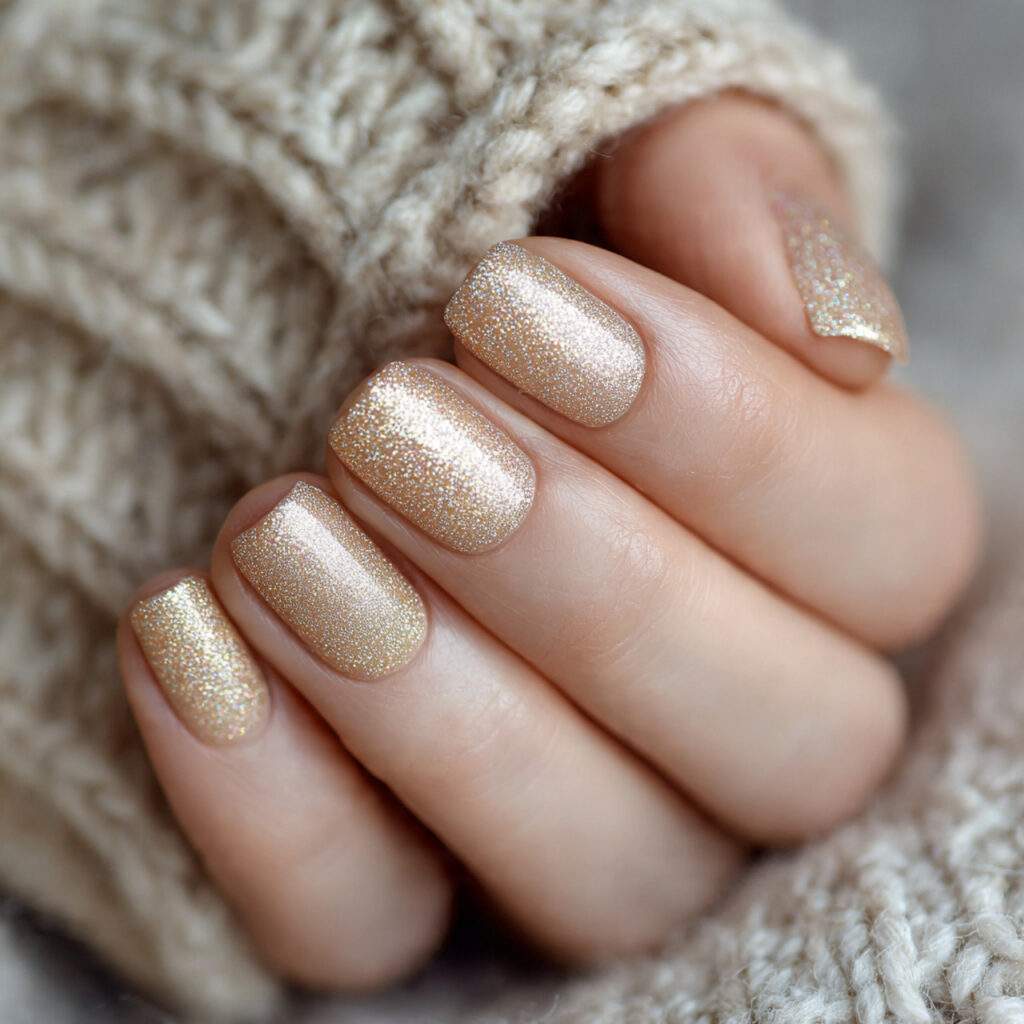 champagne shimmer nails add sparkle and elegance