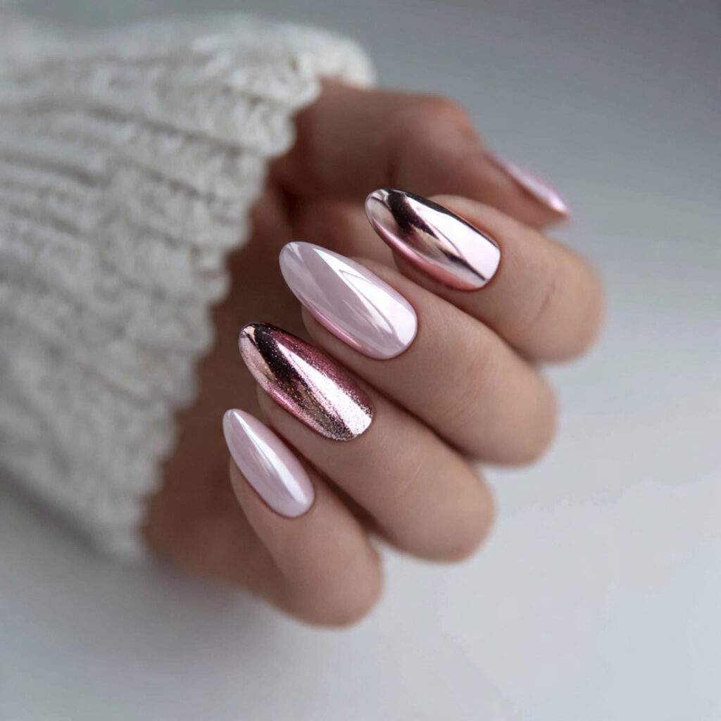 chrome accent nails are perfect if you