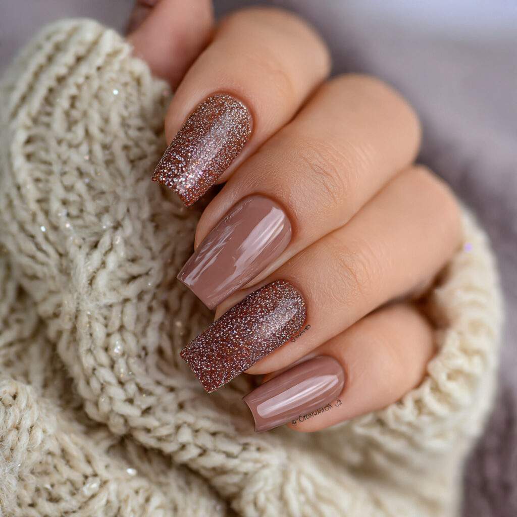 cinnamon sugar nails mix warm brown shades
