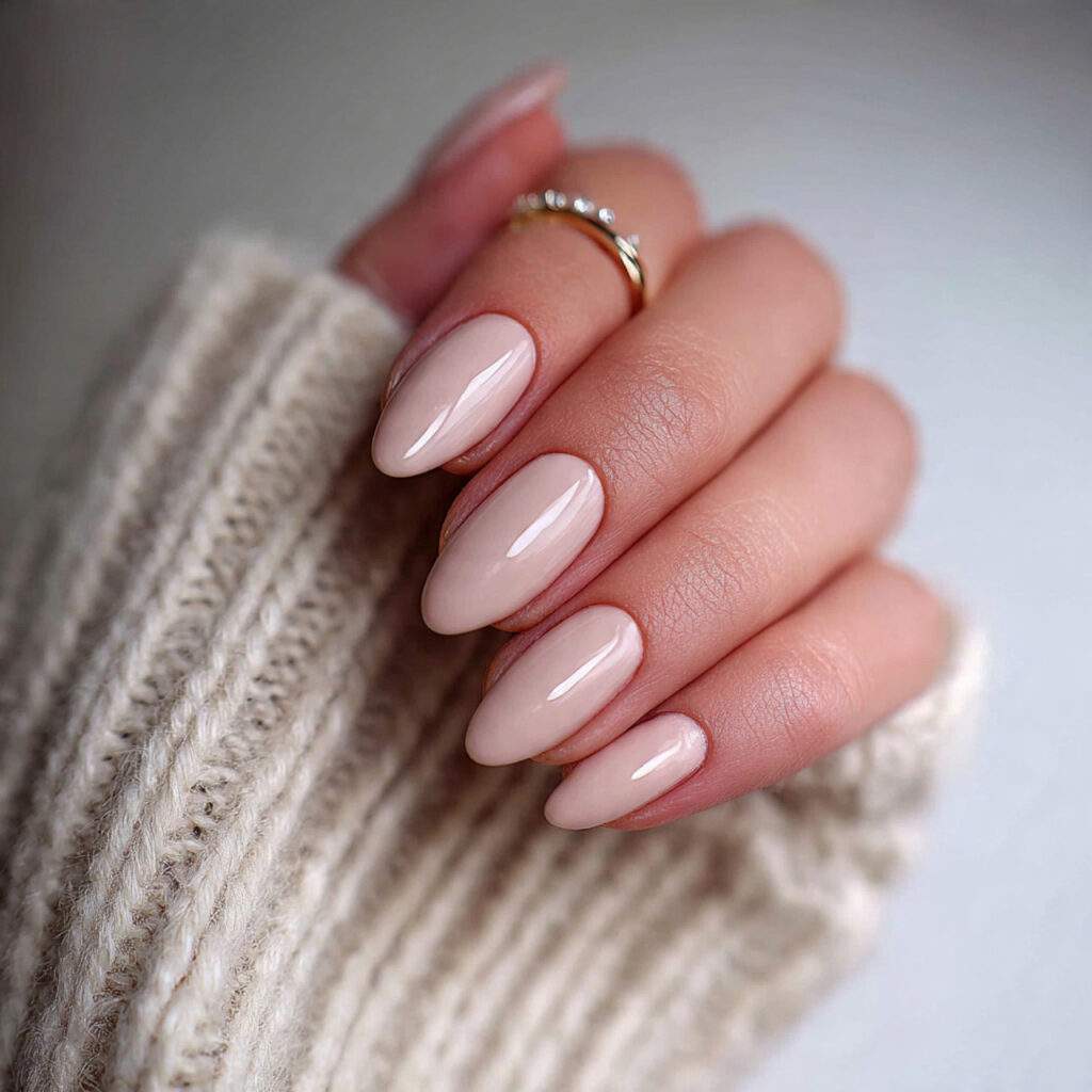 classic solid beige january nails never go