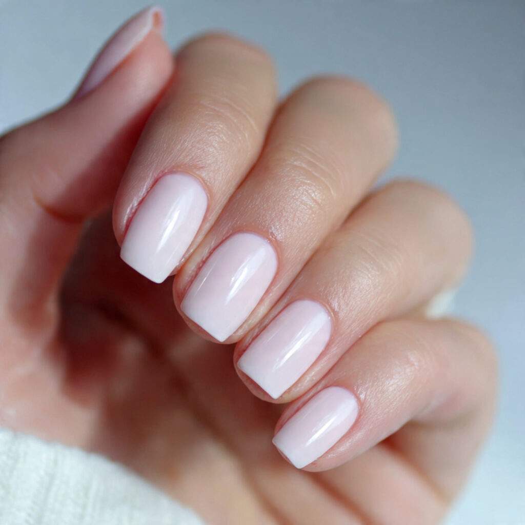 clean girl milky white nails