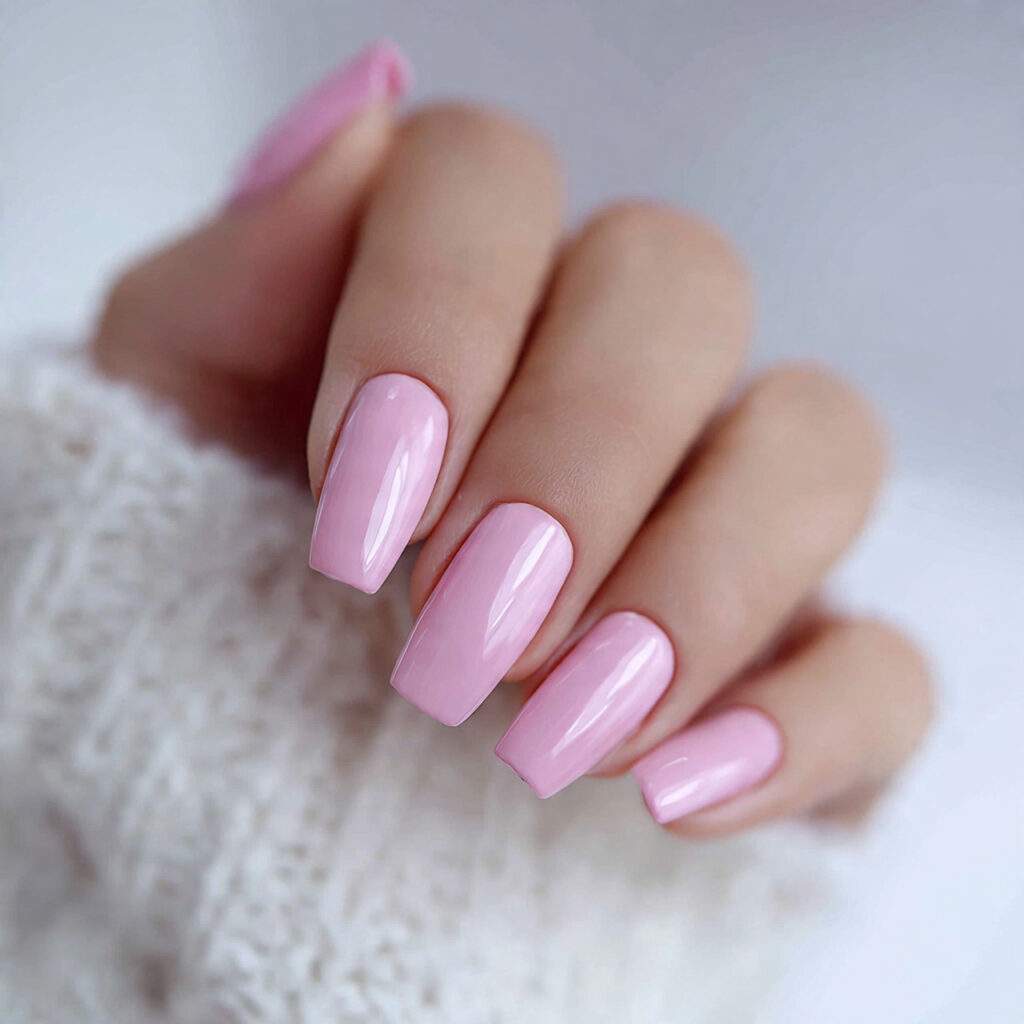 clean high gloss girl nails are loved