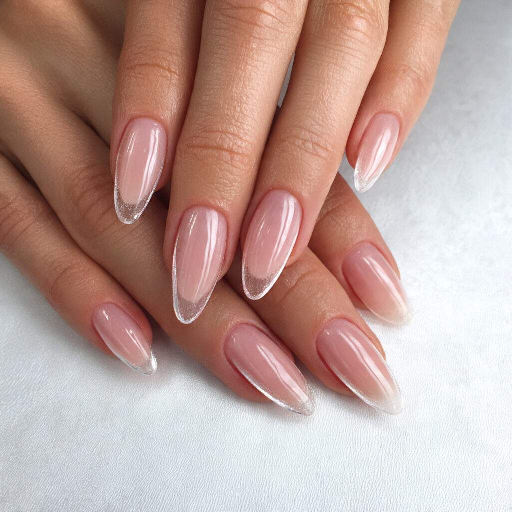 clear gloss accent nails look expensive because