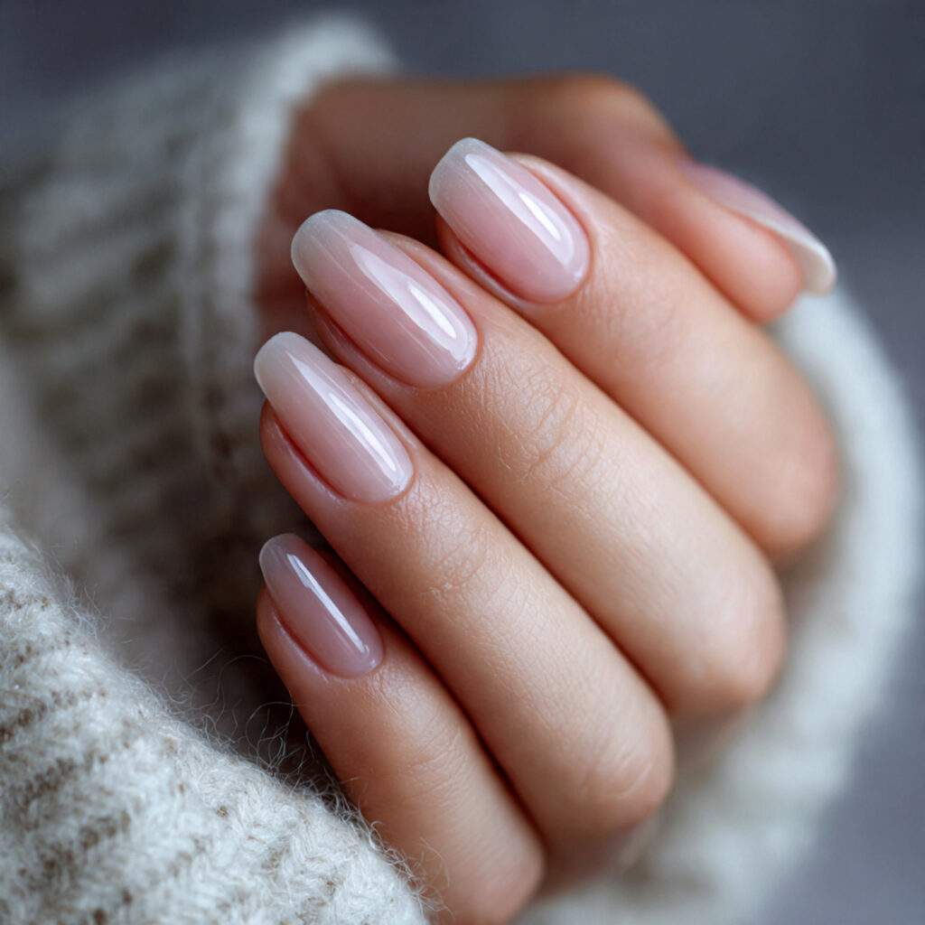 clear nails with natural shine