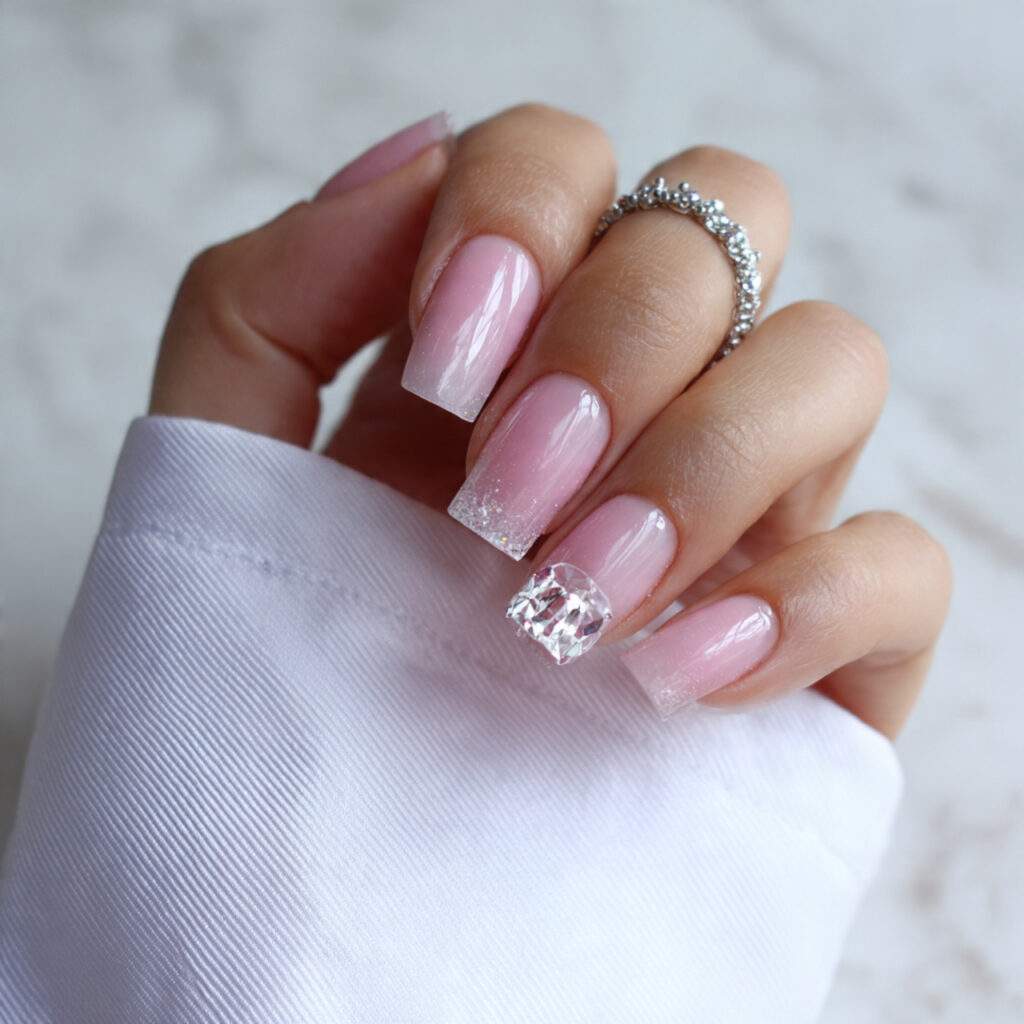 clear pink work nails