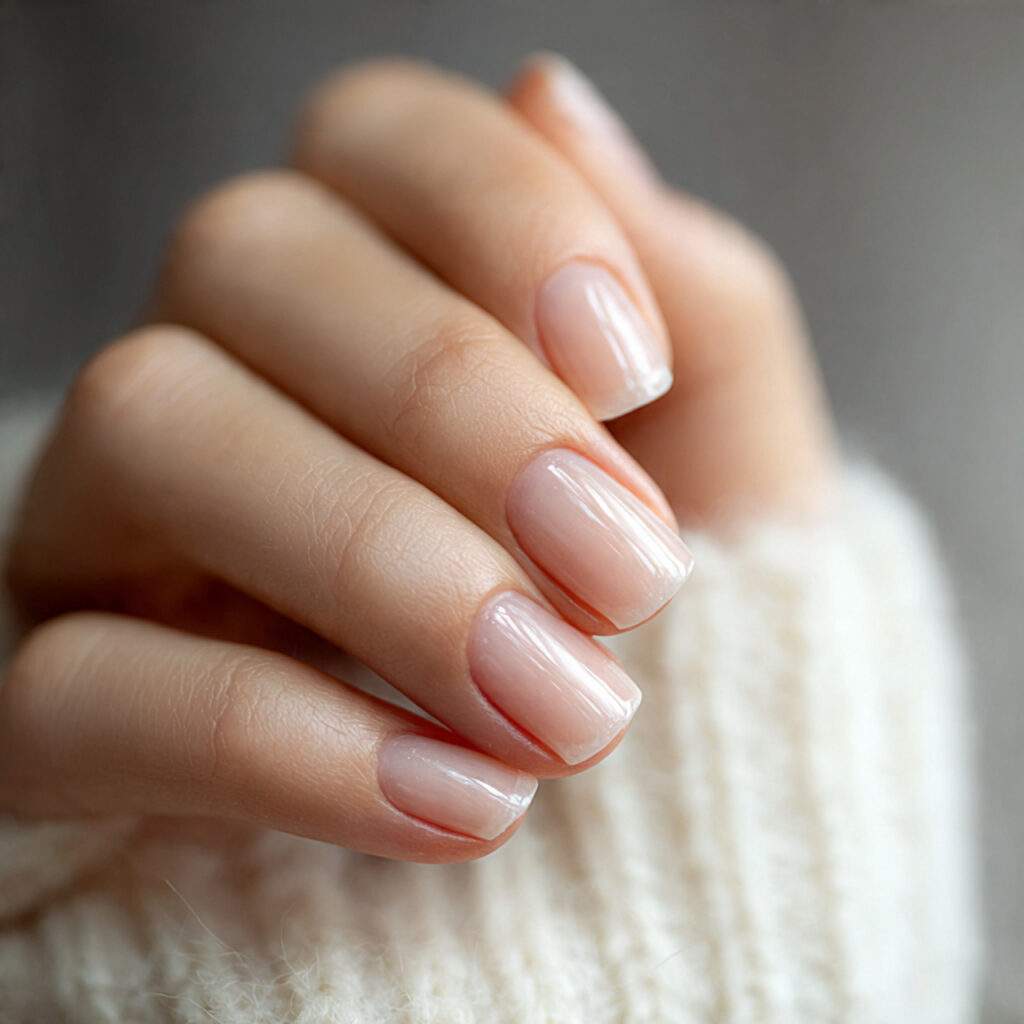 close up of bare nails with perfectly groomed