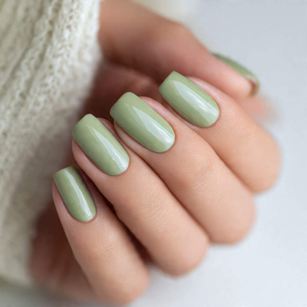 close up photo of short nails painted in 7