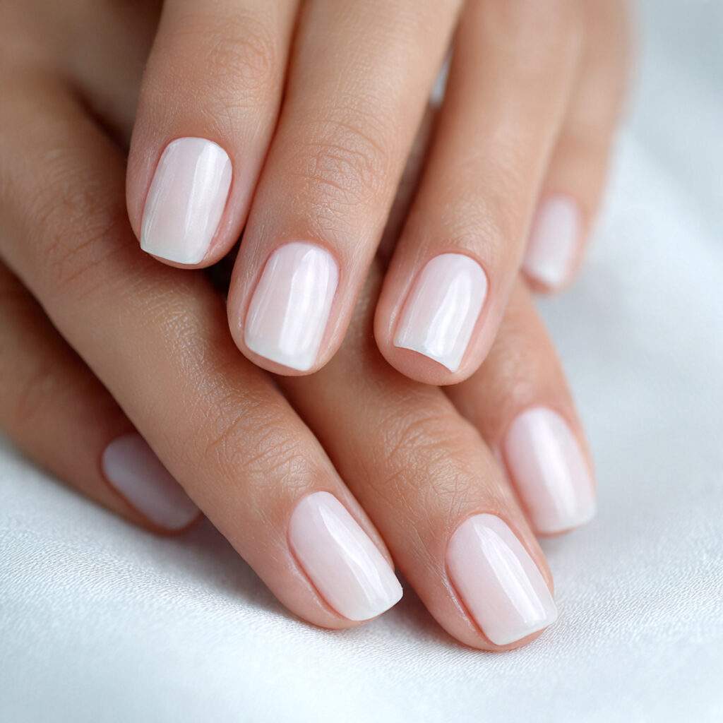 close up photo of short nails with a 1
