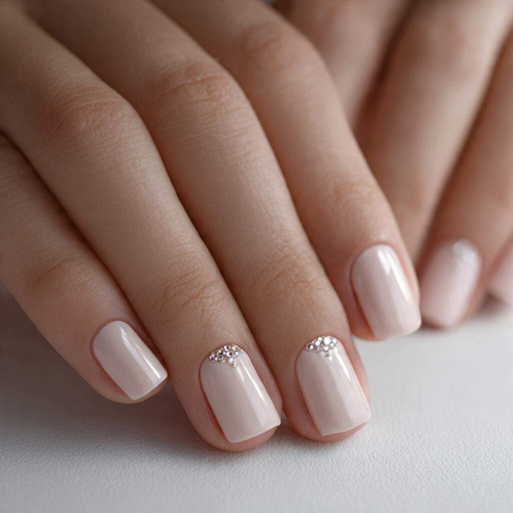 close up photo of short nails with one