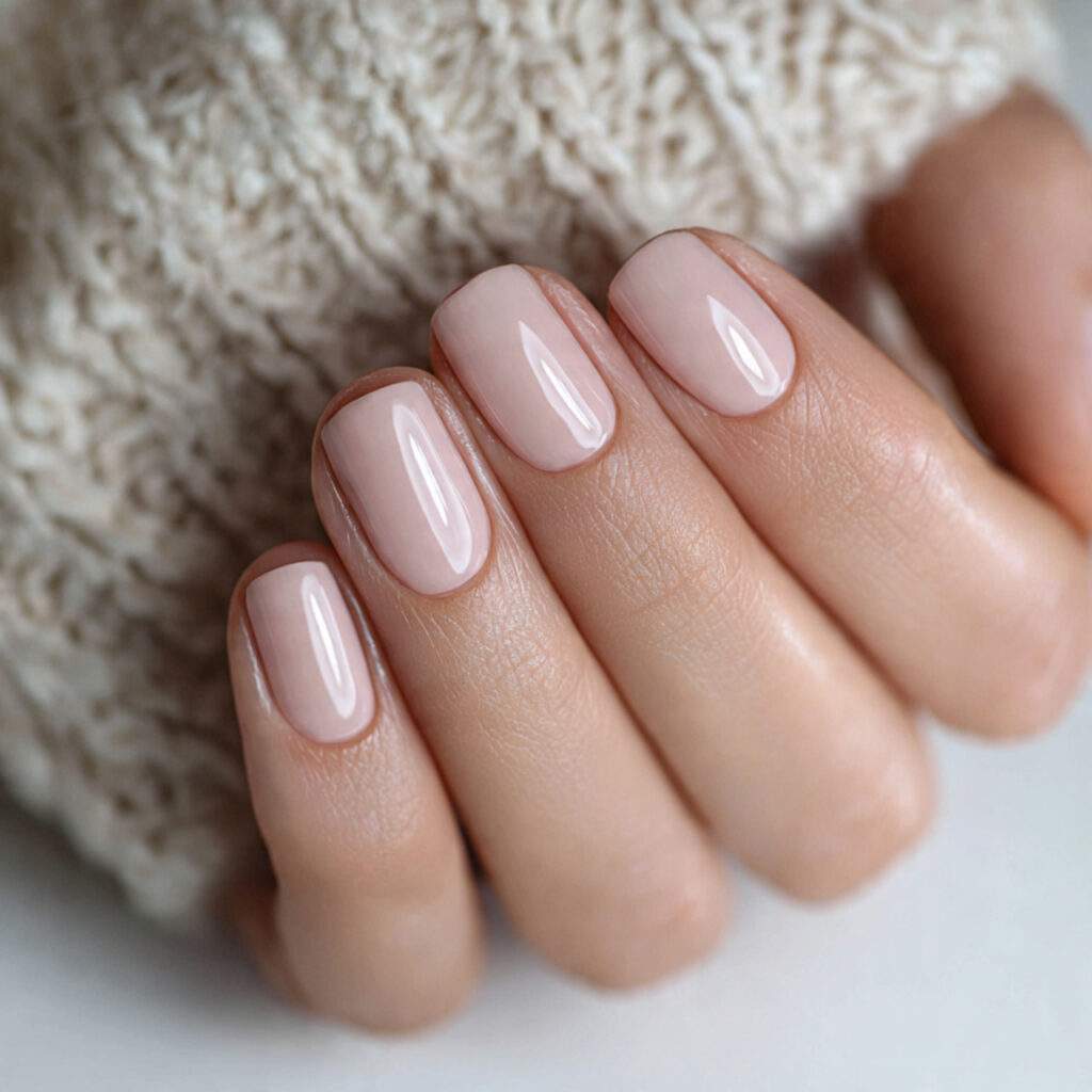close up photo of short nails with rounded
