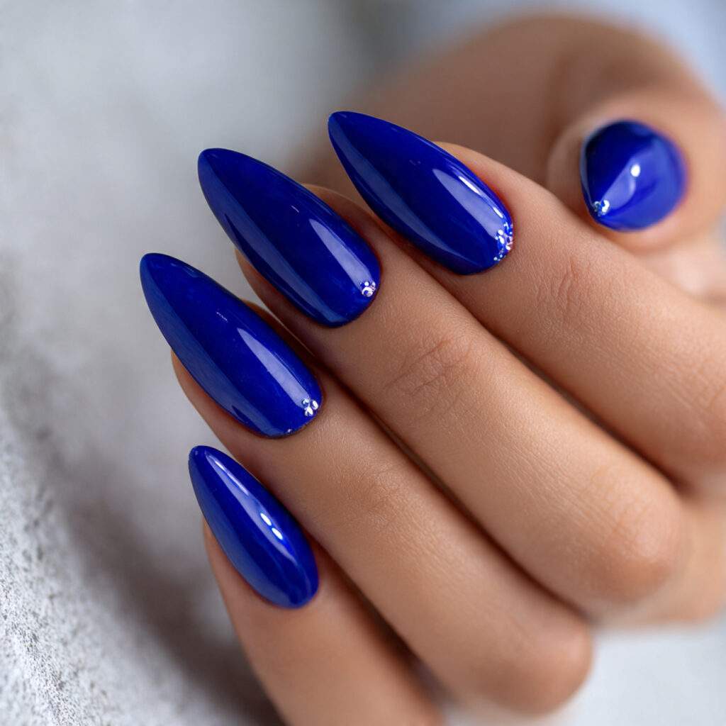 cobalt blue nails give your hands a