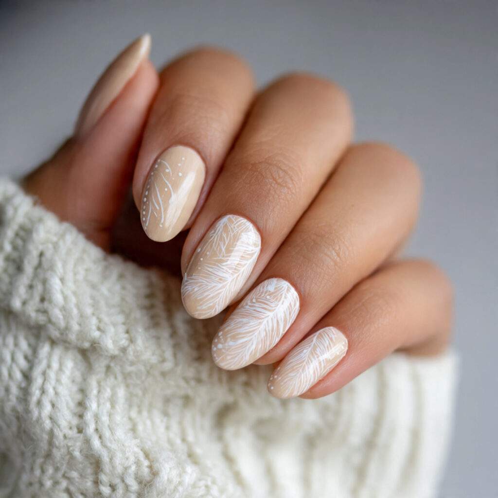 coconut nails use white cream and soft