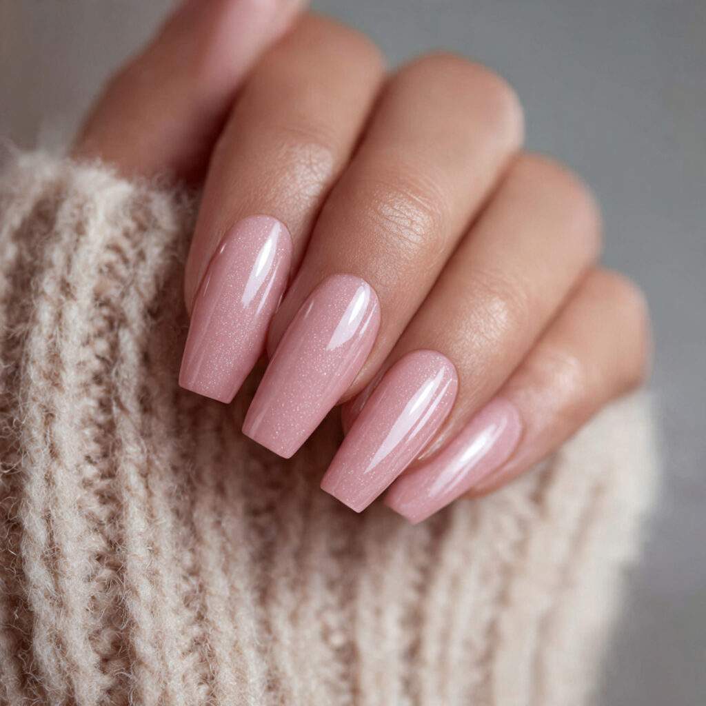 coffin nails with subtle gloss details add